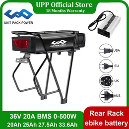 Rear Rack Batterry 36V 33.6Ah 20Ah 25Ah 27.5Ah 21700 18650 for 24 26 28 29 for 500W 350W 250W Electric eBike Motor