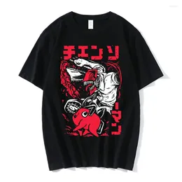 Women's T Shirts Japanese Anime Chainsaw Man Summer Women T-shirts Manga Graphic Print Y2k Clothes Funny Cartoon Unisex Short Sheepes Shirt