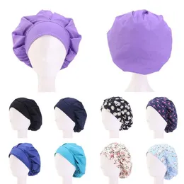 Berretto in cotone per la cura dei capelli Fascia regolabile per fasciatura Cuoco Berretti da lavoro Donna Bouffant Copricapo Cappello Accessori per capelli Whole224V