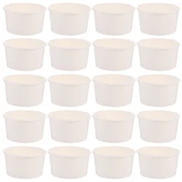 Disposable Cups Straws 100Pcs Paper Dessert Bowls Appetizer Sundae Cup Tumbler Serving Soup For Mousse Puddings Entrees Sundaes Cake