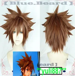 KINGDOM HEARTS III Sora Men Curto Marrom Resistente Ao Calor Anime Cosplay Wig6673529