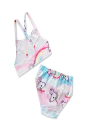 Baby Girl Swimsuit 2018 Summer New Swimming Children039s Clothing Unicorn Cartoon Cute Girls Twopieces Swimwear4259516
