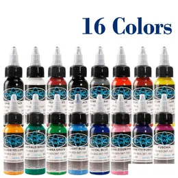 Tattoo Inks Authentic Embroidery Dragon Tattoo Equipment Integrates Color 16 Colors 30 Milliliters Fusion L Ordinary Ink. Drop Deliver Dhcfw