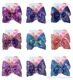 Jojo siwa hår båge hårnålar sjöjungfru grosgrain 8 tum bowknot flickor hårband 11 färger Barrettes Tillbehör1483958