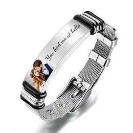 Pulseira masculina personalizada-grave sua mensagem pulseira masculina de aço inoxidável presente personalizado para marido 240227