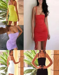 Seksi Yaz Kadın Etek Şort Elbise Askı Çok Molor Pleated Bodycon Mini Kleid Ladies Tasarımcısı Kısa Mini Kulüp İnce Kadınlar Cl7909034