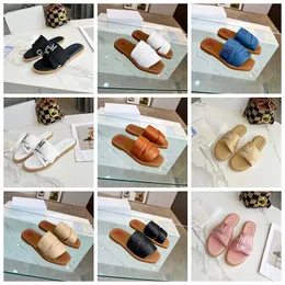 Designer Fashion Shoes Wooden Sandal sluffy flat bottomed mule slippers Luxury Vintage Embroidered letter womens shoes summer beach outdoor beige shoes