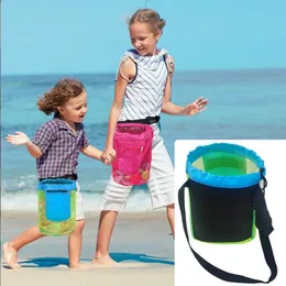 Borsa a rete per giocattoli di sabbia da spiaggia per bambini Articoli vari pieghevoli Marsupio portaoggetti per bambini in rete Borsa a rete protettiva Borse da nuoto all'aperto