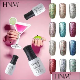 هلام الظفر Hnm 8ml bling Starry Polish UV LED LAM GLITTER SOAK OFF شبه دائم الترتر الفن