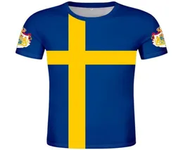 SCHWEDEN T-Shirt DIY maßgeschneiderte Nummer Swe TShirt Nation Flagge Se Sverige Schweden Schwedisch Land College Print PO Kleidung4544548