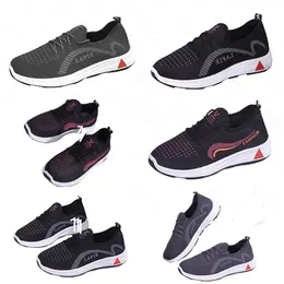 New Soft Sole Anti slip Middle and Elderly Foot Massage Walking Shoes, Sports Shoes, Running Shoes, Single Shoes, Men's and Women's Shoes grey black cotton 36