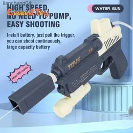 Gun Toys Summer Electric Water Gun Toy Vuxen Barn stor kapacitet Automatisk kontinuerlig lanseringsvattenpistol leksak Högtryck utomhuspistoler