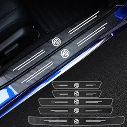 Interior Accessories Car Door Sill Protector Carbon Fiber Pattern Threshold Stickers For MG MGGT MGRX5 MGRX8 MGHS MGZS MGZX MG3 MG5 MG6