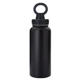 Vattenflaskor multitasking magnetisk basflaska 1000 ml isolerat rostfritt stål med telefonhållare högt för 12/24