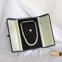 Partihandel anpassad pu läder smycken halsband paket lyxig gåva pärla låda