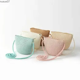 Messenger Bags Neue Frühling Kinder Mädchen Umhängetasche Kreative Reine Farbe Stroh Umhängetasche Für Kinder Geldbörse Nette Prinzessin Mini HandbagsL2403