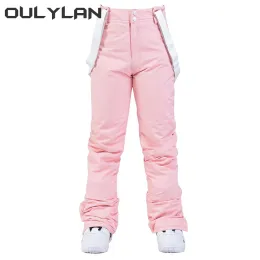 Boots Oulylan Ski Pants Men Women Windproof Waterproof Winter Thicken Snow Pants Outdoor Sports Snowboarding Breathable Strap Trousers