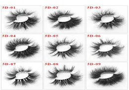 5D Mink Mink False Eyelashes Box Packing 25mm مصنوعة يدويًا رقيقة من الرموش الطويلة الطبيعية أدوات مكياج العين 7254596