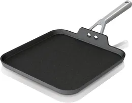 Pannor foodi neverstick premium 11-tums fyrkantig grillpanna hårt-anodiserad nonstick hållbar ugn säker till 500 ° F skiffergrå