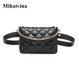 Torby w talii Mihaivina Woman Bag Fashion Famel Belt Sain Money Fanny Pack Pu Skórzane spodnie 277g