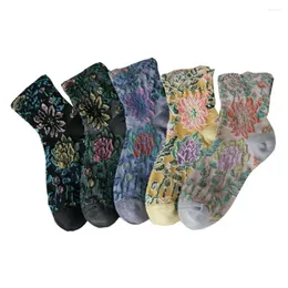 Женские носки 1/2/3 пары милые harajuku Winter Long Vintage Warm Kawaii Cotton Fashion Corean Style Prints на 2024