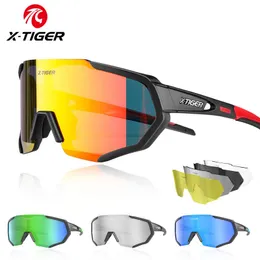 X-Tiger Cykelglasögon Polariserade glasögon Bike Eyewear Sport Mens Pochromic Solglasögon MTB Road Bicycle Goggles 35 Lens 240307