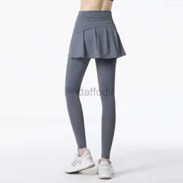 Calças ativas Lu Align Pant Mulheres Gym Outfit Plus Size Yoga com Saias Anexadas Golf Tennis Fitness Cintura Alta Leggings Esportivos Roupas de Treino Jogger Gry 240308