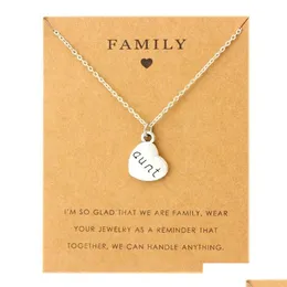 Pendant Aunt Sister Uncle Pendants Chain Necklaces Grandma Grandpa Family Mom Daughter Dad Father Brother Son Fashion Jewelr Dhsmp