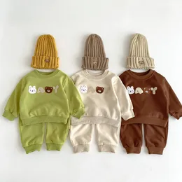 Melario Korea Baby Boys Clothing Set Spring Autumn Cotton Clothes Childres Sweatshirt Girls Pullover Tops Pant Suits 2st 240307