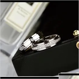 Band Rings Jewelrys925 Sier Punk Ring With One Line Diamond For Women And Man Wedding Jewelry Gift Ps8809 Drop Delivery 2021 Msmle Dhqzx