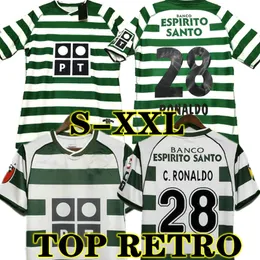 Ronaldo Sporting CP 01 02 03 04 Lisboa retro camisas de futebol Marius Niculae João Pinto 2001 2002 2003 2004 Lisboa Clássico Vintage camisas de futebol uniforme