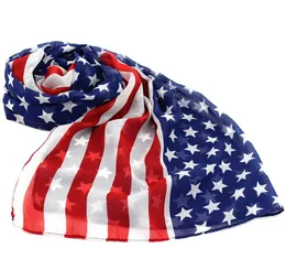 Vintage USA American Flag Scarf 15070cm Patriotic Stars and Stripes US flag Scarves Men Women Pentagram Chiffon Scarf Wraps GGA373470929