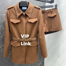 Ladies Suits Two-piece Set women's Mid Length Suit Shorts Jacket Inverted Triangle Letters