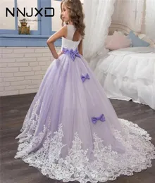 Elegantes Prinzessinnenkleid für Mädchen, Hochzeit, lila Tüll, Spitze, langes Mädchenkleid, Party, Festzug, Brautjungfern, formelles Kleid für Teenager-Mädchen T26500279