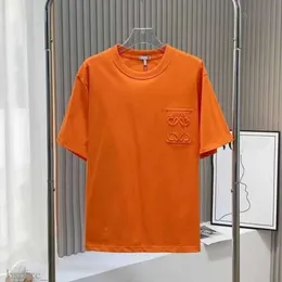 남성용 T 셔츠 여름 Loewee Tshirt High 버전 로우 브랜드 디자이너 짧은 슬리브 및 크루 넥 순수 면화 무광택 착용 편안한 Lowewe Top 414