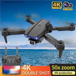 Drohnen K3 E99 Mini-Drohne 4k HD Weitwinkel-Dual-Kamera WiFi FPV Luftdruck Höhe halten faltbare Quadcopter RC Pocket Selfie bürstenlose Hubschrauber Spielzeug Q240308