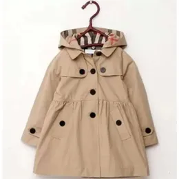 ベビーキッドコートの子供を着る女の子トレンチジャケット秋のプリンセスソリッドミディアム長さのシングル胸ウィンドブレーカーベビーコート衣類サイズの高さ100cm-160cm