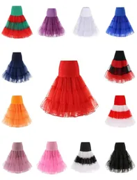 Tyll kjolar kvinnor mode hög midja veckad tutu kjol vintage 50 -tal petticoat crinoline underkjol faldas kvinnor kjol cpa6681679731