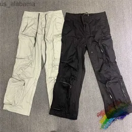 Erkek pantolon gerçek resim çok cepli kargo pantolon erkek unisex moda joggers brawstring eşofmanları pantolon 240308