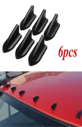 6 pçs antenas de carro universal preto pp telhado barbatanas tubarão spoiler asa kit gerador vórtice estilo do carro 5189764