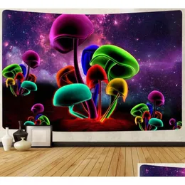 Tapestries Simsant Trippy Smoke Mushrooms Tapestry Hippie Colorf Nature Art Wall Hanging For Living Room Home Dorm Decor6536271 Drop Dh9Sm
