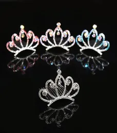 Dzieci biżuteria do włosów Dziewczęta Rhinestone Tiara nakrycie głowy Kryształowa księżniczka Crown Combs Hair Akcesoria na urodziny PA2783364