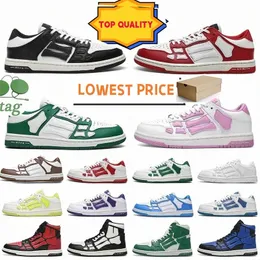 low High Top Ankle Boots Mens Shoes Trainers Casual Shoes Flat platform Design Bone Skel sneakers TOP Men Women Shoes Applique white lime Black Red Sports Shoes