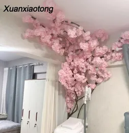 1pcs Cherry Blossoms Artificial Flowers Branches for Wedding Arch Bridge Decoration Ceiling Background Wall Decor Fake Flower3007129