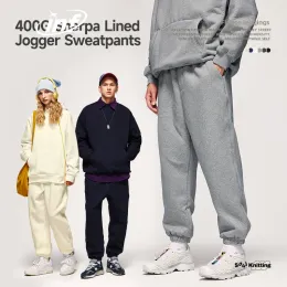 Sweetpants enflasyon 400gsm Polar Polar Düzlemeli Track Pantolon Unisex Kış Sıcak Joggers Erkek Sweatpant