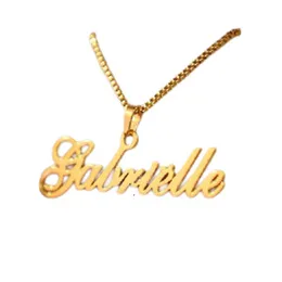 Pendant Necklaces Gold Chain Custom Jewelry Personalized Name Necklace Handmade Cursive Nameplate Choker Women Men Bijoux BFF Gift2024