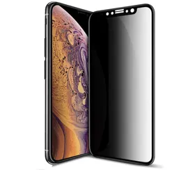 Filtr prywatności Temperowany szkło pełne pokrycie Film Antispy Shield Screen Protector dla iPhone'a X XS Max XR 11 Pro Max8201480