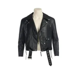 Film Terminator 2 T800 Costumi Cosplay Terminator Giubbotti Giacca in pelle PU nera Cappotto da moto per abbigliamento da uomo8036897