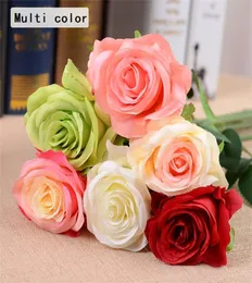 Wholeartificial Roses Flower Fake Silk Single Roses Multi Colors For Wedding Centerpieces Home Party Decorative Flowers A07447863662