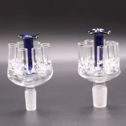 Rewolwer Bongs Bowl 8 strzałów Hakahs szklane miski Pokazanie rur wodnych Adapter z 14 mm 18 mm męski staw bong slajdów miska 11 ll